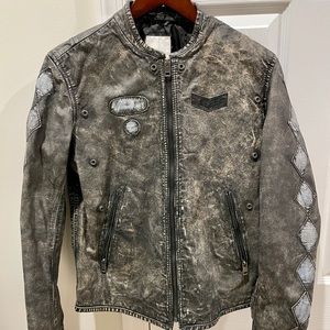 Diesel JADEX 100% Leather Biker Jacket boys size 16 / womens XS - NWOT